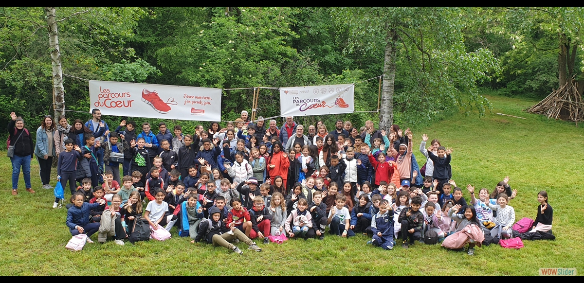 L'ensemble des enfants et accompagnateurs